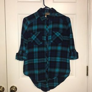 Bright blue flannel